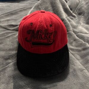 Vintage 90s Red and Black Mickey Cap